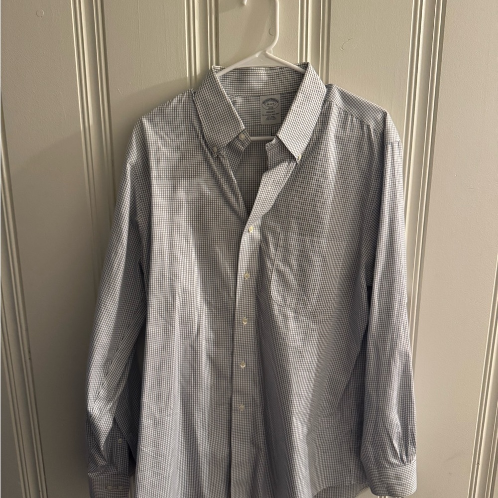 Brooks Brothers Blue and White Checkered Shirt